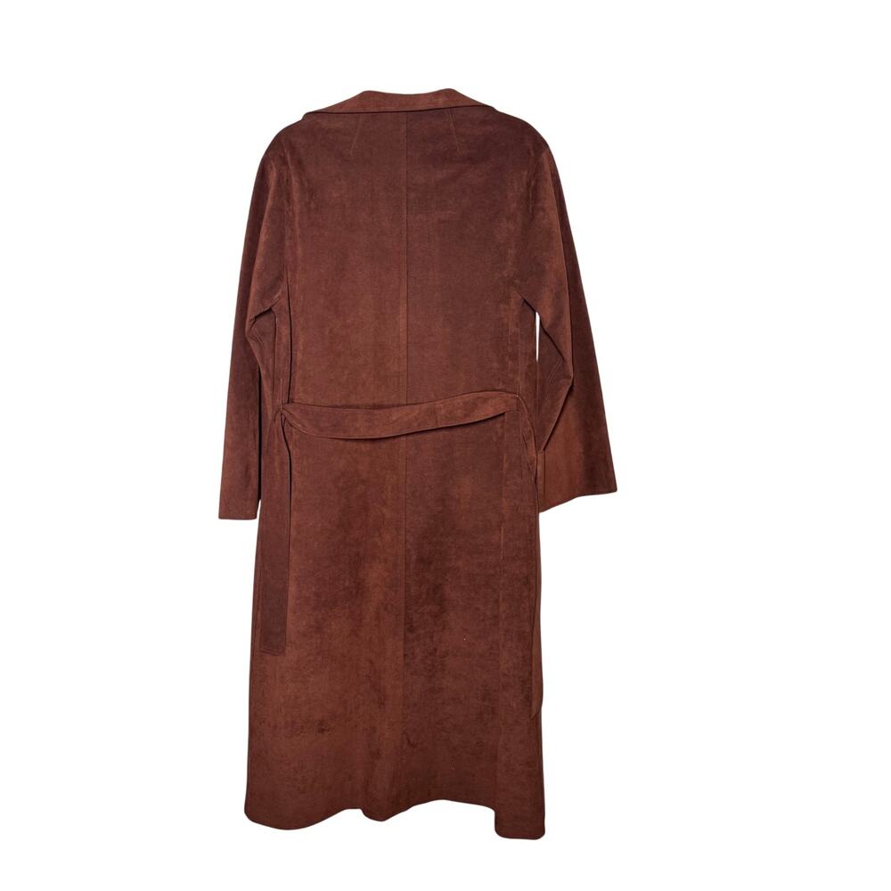 VINTAGE JERRY SILVERMAN SUEDE TRENCH COAT BROWN GORGEOUSE MADE IN USA - Picture 4 of 11